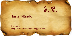 Herz Nándor névjegykártya